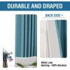 imageHVERSAILTEX 100 Blackout Curtains for Bedroom 84 Inches Long Grommet Linen Face Full Light Blocking Curtain Drapes for Living Room Thermal Linen Look Curtains 2 Panels Set 52quot W x 84quot L NavyTeal Blue