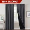 imageHVERSAILTEX 100 Blackout Curtains for Bedroom with Black Liner Full Room Darkening Curtains 96 Inch Long Thermal Insulated Back TabRod Pocket Window Drapes for Living Room 2 Panels Natural SandCharcoal Grey