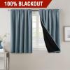 imageHVERSAILTEX 100 Blackout Curtains for Bedroom with Black Liner Full Room Darkening Curtains 96 Inch Long Thermal Insulated Back TabRod Pocket Window Drapes for Living Room 2 Panels Natural SandStone Blue