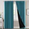 imageHVERSAILTEX 100 Blackout Curtains for Bedroom with Black Liner Full Room Darkening Curtains 96 Inch Long Thermal Insulated Back TabRod Pocket Window Drapes for Living Room 2 Panels Natural SandTurquoise Blue