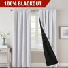 imageHVERSAILTEX 100 Blackout Curtains for Bedroom with Black Liner Full Room Darkening Curtains 96 Inch Long Thermal Insulated Back TabRod Pocket Window Drapes for Living Room 2 Panels Natural SandGreyish White
