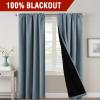 imageHVERSAILTEX 100 Blackout Curtains for Bedroom with Black Liner Full Room Darkening Curtains 96 Inch Long Thermal Insulated Back TabRod Pocket Window Drapes for Living Room 2 Panels Natural SandStone Blue