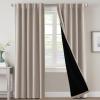 imageHVERSAILTEX 100 Blackout Curtains for Bedroom with Black Liner Full Room Darkening Curtains 96 Inch Long Thermal Insulated Back TabRod Pocket Window Drapes for Living Room 2 Panels Natural SandNatural Sand