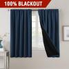 imageHVERSAILTEX 100 Blackout Curtains for Bedroom with Black Liner Full Room Darkening Curtains 96 Inch Long Thermal Insulated Back TabRod Pocket Window Drapes for Living Room 2 Panels Natural SandNavy