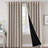 imageHVERSAILTEX 100 Blackout Curtains for Bedroom with Black Liner Full Room Darkening Curtains 96 Inch Long Thermal Insulated Back TabRod Pocket Window Drapes for Living Room 2 Panels Natural SandNatural Sand
