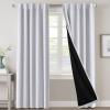 imageHVERSAILTEX 100 Blackout Curtains for Bedroom with Black Liner Full Room Darkening Curtains 96 Inch Long Thermal Insulated Back TabRod Pocket Window Drapes for Living Room 2 Panels Natural SandGreyish White