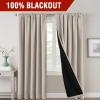 imageHVERSAILTEX 100 Blackout Curtains for Bedroom with Black Liner Full Room Darkening Curtains 96 Inch Long Thermal Insulated Back TabRod Pocket Window Drapes for Living Room 2 Panels Natural SandNatural Sand