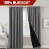 imageHVERSAILTEX 100 Blackout Curtains for Bedroom with Black Liner Full Room Darkening Curtains 96 Inch Long Thermal Insulated Back TabRod Pocket Window Drapes for Living Room 2 Panels Natural SandGrey