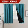 imageHVERSAILTEX 100 Blackout Curtains for Bedroom with Black Liner Full Room Darkening Curtains 96 Inch Long Thermal Insulated Back TabRod Pocket Window Drapes for Living Room 2 Panels Natural SandTurquoise Blue