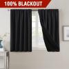 imageHVERSAILTEX 100 Blackout Curtains for Bedroom with Black Liner Full Room Darkening Curtains 96 Inch Long Thermal Insulated Back TabRod Pocket Window Drapes for Living Room 2 Panels Natural SandJet Black