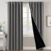 imageHVERSAILTEX 100 Blackout Curtains for Bedroom with Black Liner Full Room Darkening Curtains 96 Inch Long Thermal Insulated Back TabRod Pocket Window Drapes for Living Room 2 Panels Natural SandGrey