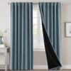 imageHVERSAILTEX 100 Blackout Curtains for Bedroom with Black Liner Full Room Darkening Curtains 96 Inch Long Thermal Insulated Back TabRod Pocket Window Drapes for Living Room 2 Panels Natural SandStone Blue