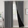 imageHVERSAILTEX 100 Blackout Curtains for Bedroom with Black Liner Full Room Darkening Curtains 96 Inch Long Thermal Insulated Back TabRod Pocket Window Drapes for Living Room 2 Panels Natural SandGrey