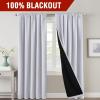 imageHVERSAILTEX 100 Blackout Curtains for Bedroom with Black Liner Full Room Darkening Curtains 96 Inch Long Thermal Insulated Back TabRod Pocket Window Drapes for Living Room 2 Panels Natural SandGreyish White