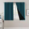 imageHVERSAILTEX 100 Blackout Curtains for Bedroom with Black Liner Full Room Darkening Curtains 96 Inch Long Thermal Insulated Back TabRod Pocket Window Drapes for Living Room 2 Panels Natural SandDark Teal