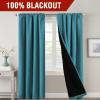 imageHVERSAILTEX 100 Blackout Curtains for Bedroom with Black Liner Full Room Darkening Curtains 96 Inch Long Thermal Insulated Back TabRod Pocket Window Drapes for Living Room 2 Panels Natural SandTurquoise Blue