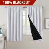 imageHVERSAILTEX 100 Blackout Curtains for Bedroom with Black Liner Full Room Darkening Curtains 96 Inch Long Thermal Insulated Back TabRod Pocket Window Drapes for Living Room 2 Panels Natural SandGreyish White