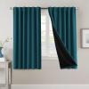 imageHVERSAILTEX 100 Blackout Curtains for Bedroom with Black Liner Full Room Darkening Curtains 96 Inch Long Thermal Insulated Back TabRod Pocket Window Drapes for Living Room 2 Panels Natural SandDark Teal