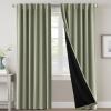 imageHVERSAILTEX 100 Blackout Curtains for Bedroom with Black Liner Full Room Darkening Curtains 96 Inch Long Thermal Insulated Back TabRod Pocket Window Drapes for Living Room 2 Panels Natural SandSage