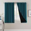 imageHVERSAILTEX 100 Blackout Curtains for Bedroom with Black Liner Full Room Darkening Curtains 96 Inch Long Thermal Insulated Back TabRod Pocket Window Drapes for Living Room 2 Panels Natural SandDark Teal