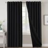 imageHVERSAILTEX 100 Blackout Curtains for Bedroom with Black Liner Full Room Darkening Curtains 96 Inch Long Thermal Insulated Back TabRod Pocket Window Drapes for Living Room 2 Panels Natural SandJet Black