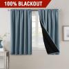 imageHVERSAILTEX 100 Blackout Curtains for Bedroom with Black Liner Full Room Darkening Curtains 96 Inch Long Thermal Insulated Back TabRod Pocket Window Drapes for Living Room 2 Panels Natural SandStone Blue