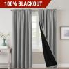 imageHVERSAILTEX 100 Blackout Curtains for Bedroom with Black Liner Full Room Darkening Curtains 96 Inch Long Thermal Insulated Back TabRod Pocket Window Drapes for Living Room 2 Panels Natural SandDove Grey