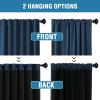 imageHVERSAILTEX 100 Blackout Curtains for Bedroom with Black Liner Full Room Darkening Curtains 96 Inch Long Thermal Insulated Back TabRod Pocket Window Drapes for Living Room 2 Panels Natural SandNavy
