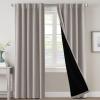 imageHVERSAILTEX 100 Blackout Curtains for Bedroom with Black Liner Full Room Darkening Curtains 96 Inch Long Thermal Insulated Back TabRod Pocket Window Drapes for Living Room 2 Panels Natural SandWarm Taupe