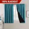 imageHVERSAILTEX 100 Blackout Curtains for Bedroom with Black Liner Full Room Darkening Curtains 96 Inch Long Thermal Insulated Back TabRod Pocket Window Drapes for Living Room 2 Panels Natural SandTurquoise Blue
