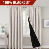 imageHVERSAILTEX 100 Blackout Curtains for Bedroom with Black Liner Full Room Darkening Curtains 96 Inch Long Thermal Insulated Back TabRod Pocket Window Drapes for Living Room 2 Panels Natural SandPumice Stone