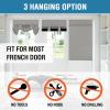 imageHVERSAILTEX 100 Blackout French Door Curtain Privacy French Door Blinds Light Blocking Curtain for Sliding Glass Door Thermal Insulated Tie Up Shade 26x68 Inches 1 Panel Natural SandDove Grey