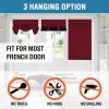 imageHVERSAILTEX 100 Blackout French Door Curtain Privacy French Door Blinds Light Blocking Curtain for Sliding Glass Door Thermal Insulated Tie Up Shade 26x68 Inches 1 Panel Natural SandBurgundy
