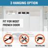 imageHVERSAILTEX 100 Blackout French Door Curtain Privacy French Door Blinds Light Blocking Curtain for Sliding Glass Door Thermal Insulated Tie Up Shade 26x68 Inches 1 Panel Natural SandPumice Stone