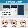 imageHVERSAILTEX 100 Blackout French Door Curtain Privacy French Door Blinds Light Blocking Curtain for Sliding Glass Door Thermal Insulated Tie Up Shade 26x68 Inches 1 Panel Natural SandNavy