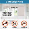 imageHVERSAILTEX 100 Blackout French Door Curtain Privacy French Door Blinds Light Blocking Curtain for Sliding Glass Door Thermal Insulated Tie Up Shade 26x68 Inches 1 Panel Natural SandPumice Stone
