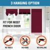 imageHVERSAILTEX 100 Blackout French Door Curtain Privacy French Door Blinds Light Blocking Curtain for Sliding Glass Door Thermal Insulated Tie Up Shade 26x68 Inches 1 Panel Natural SandBurgundy