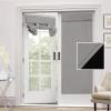 imageHVERSAILTEX 100 Blackout French Door Curtain Privacy French Door Blinds Light Blocking Curtain for Sliding Glass Door Thermal Insulated Tie Up Shade 26x68 Inches 1 Panel Natural SandDove Grey