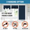 imageHVERSAILTEX 100 Blackout French Door Curtain Privacy French Door Blinds Light Blocking Curtain for Sliding Glass Door Thermal Insulated Tie Up Shade 26x68 Inches 1 Panel Natural SandNavy