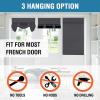 imageHVERSAILTEX 100 Blackout French Door Curtain Privacy French Door Blinds Light Blocking Curtain for Sliding Glass Door Thermal Insulated Tie Up Shade 26x68 Inches 1 Panel Natural SandCharcoal Grey