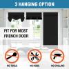 imageHVERSAILTEX 100 Blackout French Door Curtain Privacy French Door Blinds Light Blocking Curtain for Sliding Glass Door Thermal Insulated Tie Up Shade 26x68 Inches 1 Panel Natural SandJet Black