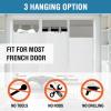 imageHVERSAILTEX 100 Blackout French Door Curtain Privacy French Door Blinds Light Blocking Curtain for Sliding Glass Door Thermal Insulated Tie Up Shade 26x68 Inches 1 Panel Natural SandDove Grey