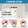 imageHVERSAILTEX 100 Blackout French Door Curtain Privacy French Door Blinds Light Blocking Curtain for Sliding Glass Door Thermal Insulated Tie Up Shade 26x68 Inches 1 Panel Natural SandPumice Stone