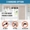 imageHVERSAILTEX 100 Blackout French Door Curtain Privacy French Door Blinds Light Blocking Curtain for Sliding Glass Door Thermal Insulated Tie Up Shade 26x68 Inches 1 Panel Natural SandNatural Sand