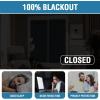 imageHVERSAILTEX 100 Blackout French Door Curtain Privacy French Door Blinds Light Blocking Curtain for Sliding Glass Door Thermal Insulated Tie Up Shade 26x68 Inches 1 Panel Natural SandNavy