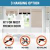 imageHVERSAILTEX 100 Blackout French Door Curtain Privacy French Door Blinds Light Blocking Curtain for Sliding Glass Door Thermal Insulated Tie Up Shade 26x68 Inches 1 Panel Natural SandNatural Sand