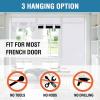 imageHVERSAILTEX 100 Blackout French Door Curtain Privacy French Door Blinds Light Blocking Curtain for Sliding Glass Door Thermal Insulated Tie Up Shade 26x68 Inches 1 Panel Natural SandGreyish White