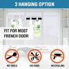 imageHVERSAILTEX 100 Blackout French Door Curtain Privacy French Door Blinds Light Blocking Curtain for Sliding Glass Door Thermal Insulated Tie Up Shade 26x68 Inches 1 Panel Natural SandGreyish White