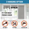 imageHVERSAILTEX 100 Blackout French Door Curtain Privacy French Door Blinds Light Blocking Curtain for Sliding Glass Door Thermal Insulated Tie Up Shade 26x68 Inches 1 Panel Natural SandDove Grey