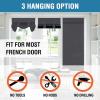 imageHVERSAILTEX 100 Blackout French Door Curtain Privacy French Door Blinds Light Blocking Curtain for Sliding Glass Door Thermal Insulated Tie Up Shade 26x68 Inches 1 Panel Natural SandCharcoal Grey